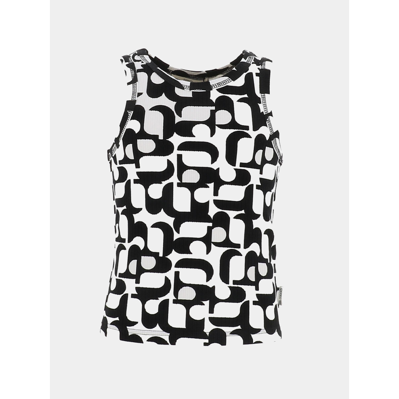 Débardeur côtelé monagi noir fille - Le Temps Des Cerises