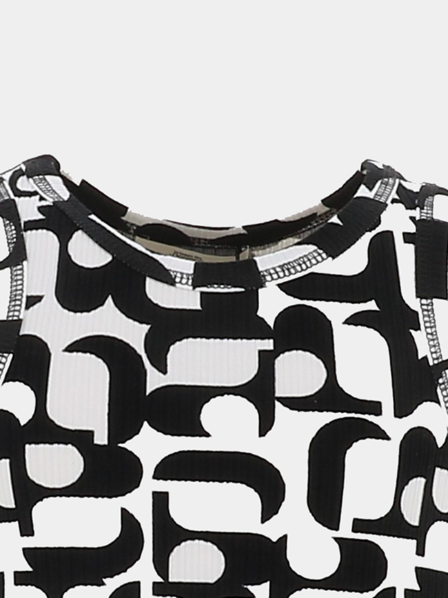 Débardeur côtelé monagi noir fille - Le Temps Des Cerises