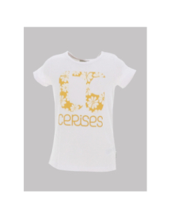 T-shirt fleurigi blanc fille - Le Temps Des Cerises