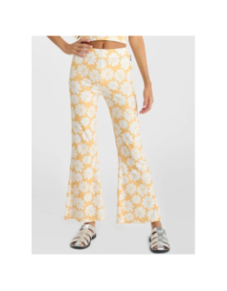 Pantalon flare à motif floral archigi jaune fille - Le Temps Des Cerises
