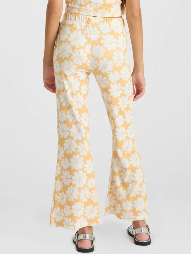 Pantalon flare à motif floral archigi jaune fille - Le Temps Des Cerises