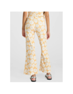 Pantalon flare à motif floral archigi jaune fille - Le Temps Des Cerises