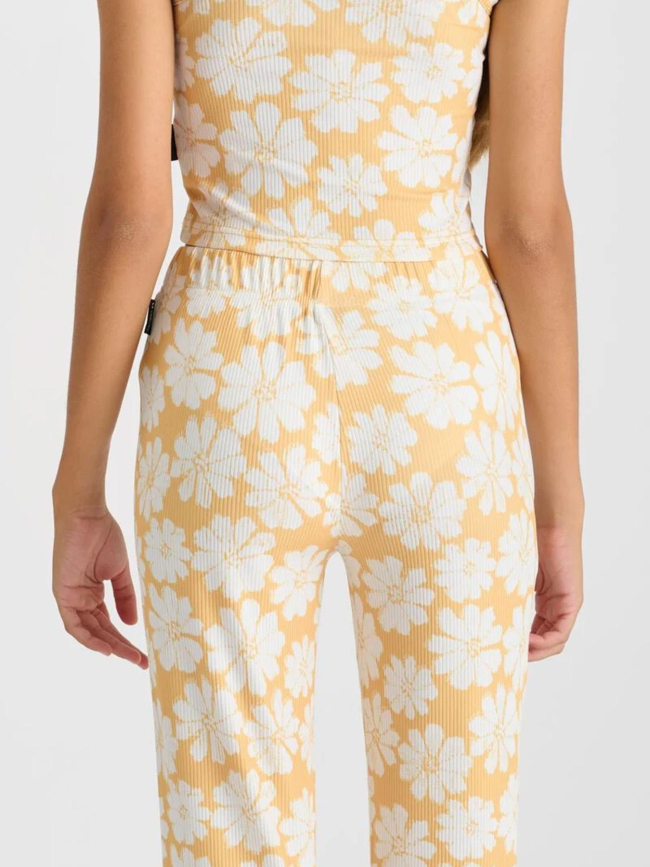 Pantalon flare à motif floral archigi jaune fille - Le Temps Des Cerises