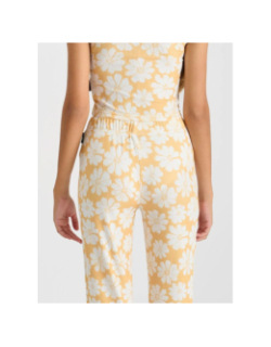 Pantalon flare à motif floral archigi jaune fille - Le Temps Des Cerises