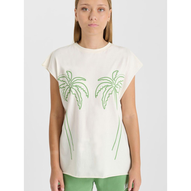 T-shirt lelygi blanc crème fille - Le Temps Des Cerises