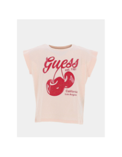 T-shirt à manches courtes midi brillant rose fille - Guess