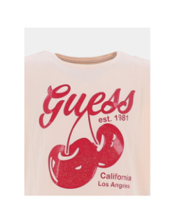 T-shirt à manches courtes midi brillant rose fille - Guess