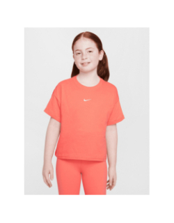 T-shirt à manches courtes boxy essential corail fille - Nike