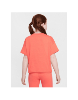 T-shirt à manches courtes boxy essential corail fille - Nike