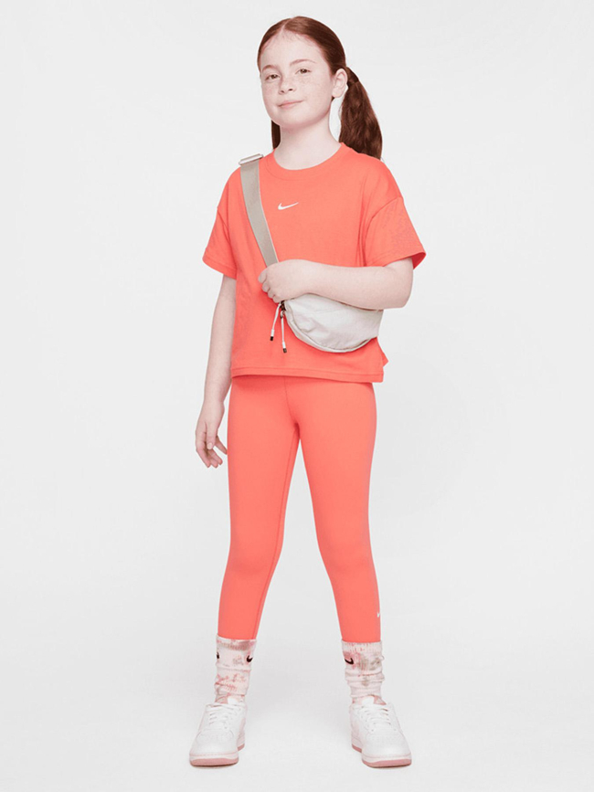 T-shirt à manches courtes boxy essential corail fille - Nike