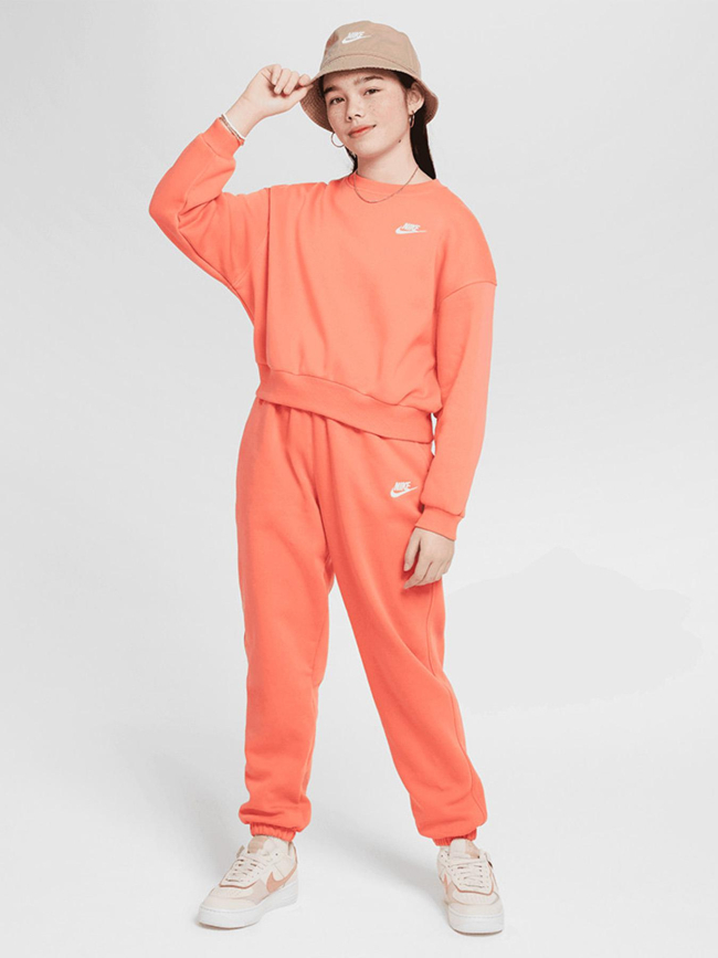 Sweat à col rond nsw club fleece corail fille - Nike