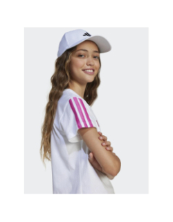 T-shirt à manches courtes 3s blanc et rose fille - Adidas