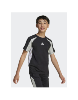 T-shirt colorblock seasonal noir gris et blanc enfant - Adidas