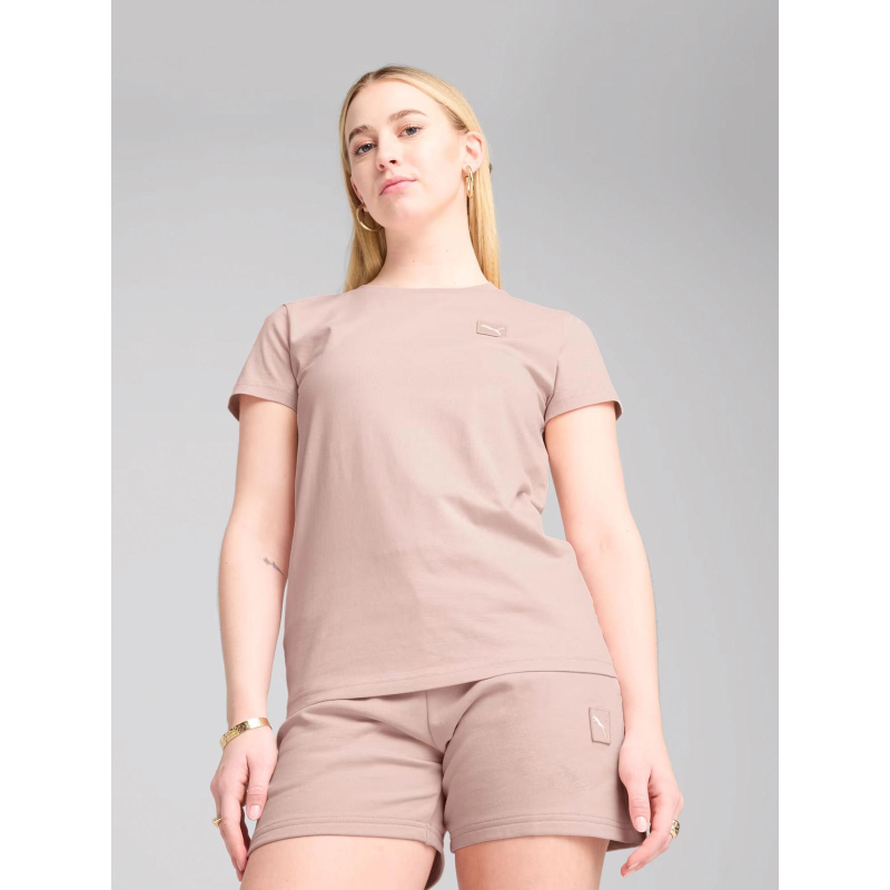 T-shirt à manches courtes essential elevated rose femme - Puma