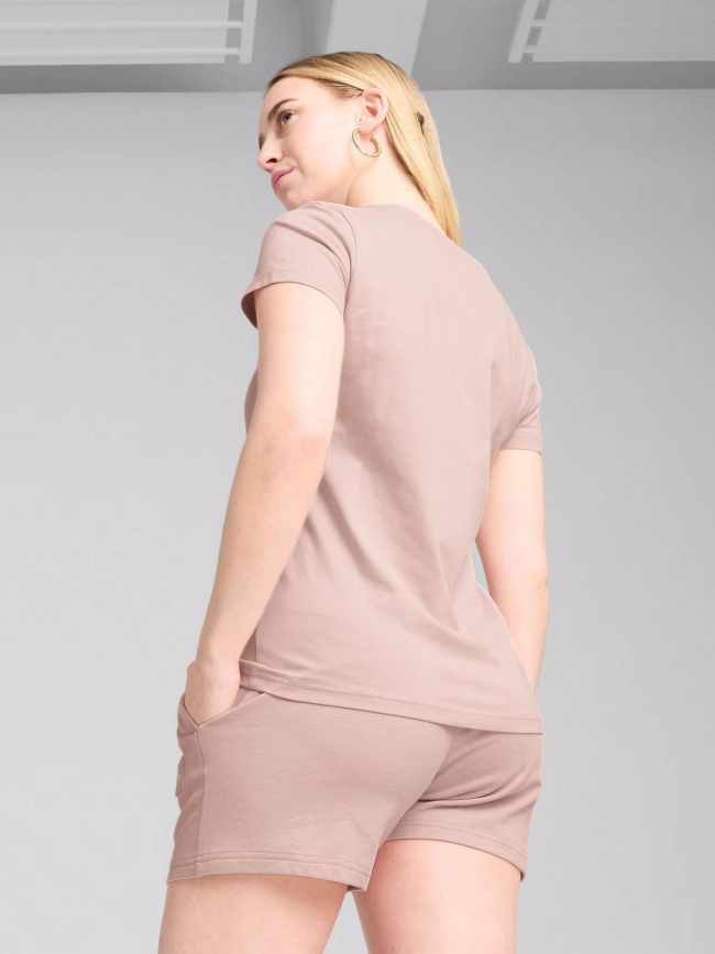 T-shirt à manches courtes essential elevated rose femme - Puma
