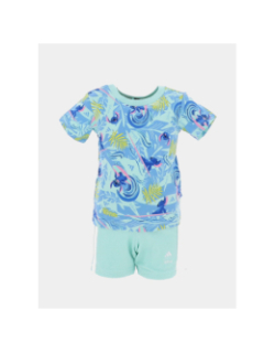 Ensemble t-shirt et short stitch bleu bébé - Adidas