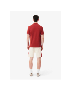 Short en molleton de coton color-block beige homme - Lacoste