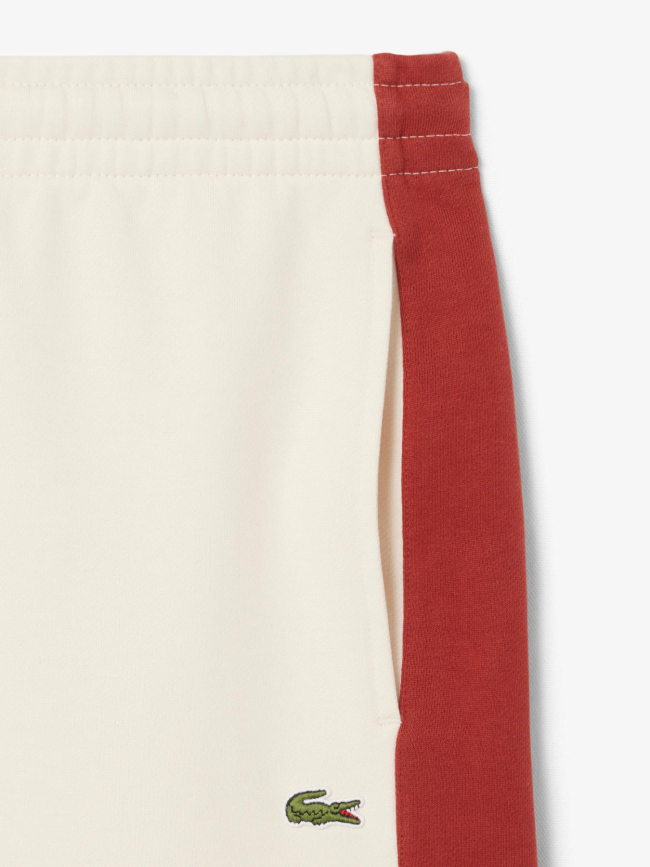 Short en molleton de coton color-block beige homme - Lacoste