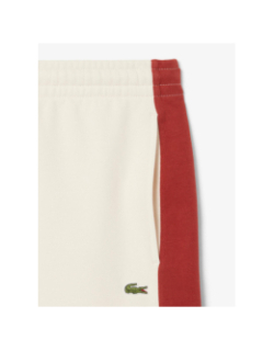 Short en molleton de coton color-block beige homme - Lacoste