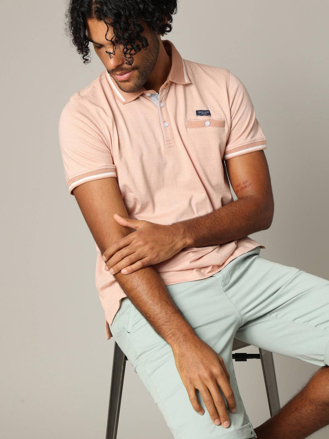 Polo à manches courtes drex rose homme - Deeluxe