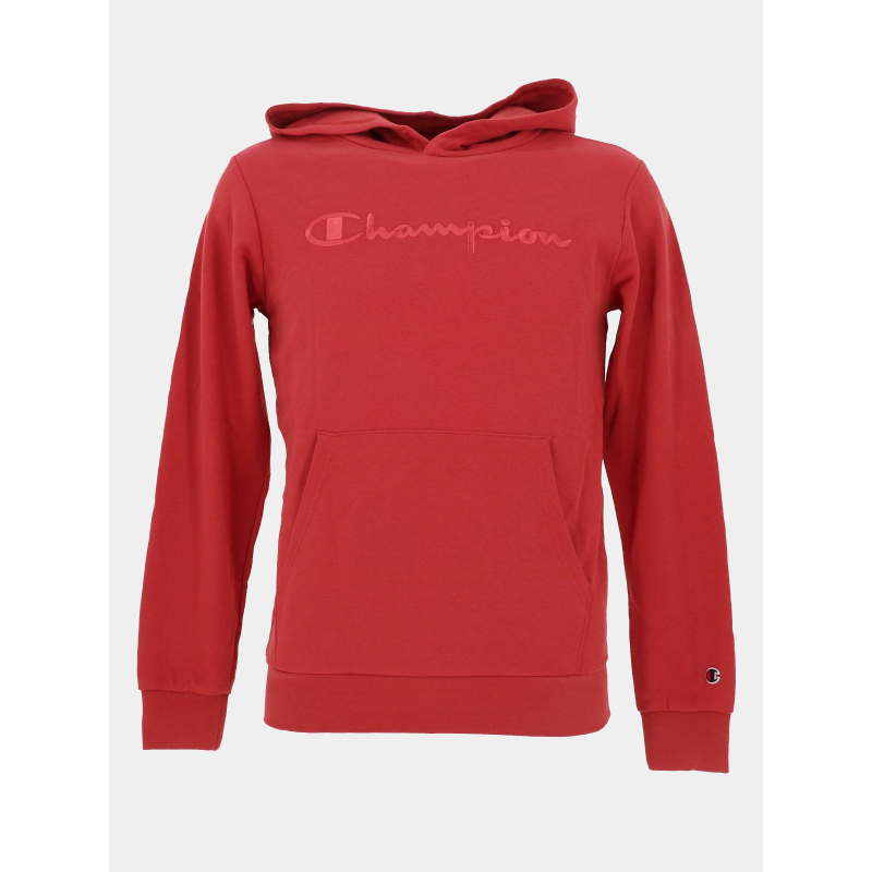 Sweat à capuche logo brodé rouge enfant - Champion