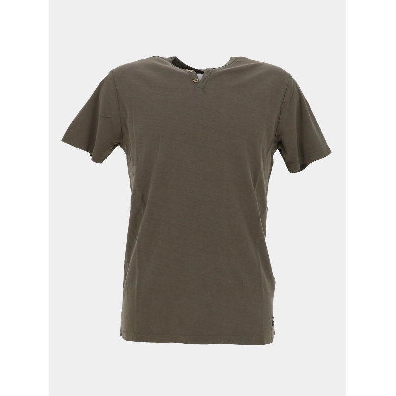 T-shirt à col boutonné t-gabriel kaki homme - Teddy Smith