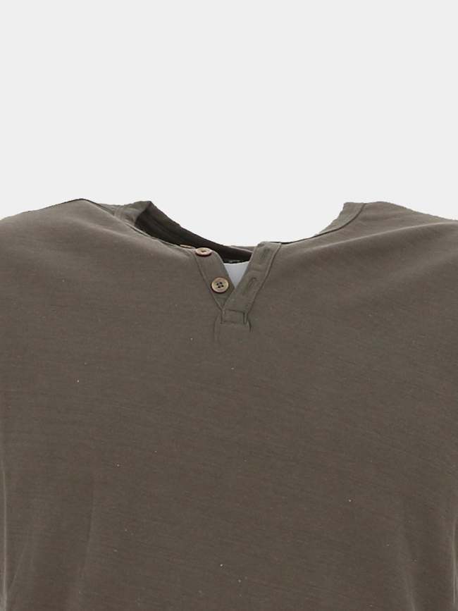 T-shirt à col boutonné t-gabriel kaki homme - Teddy Smith