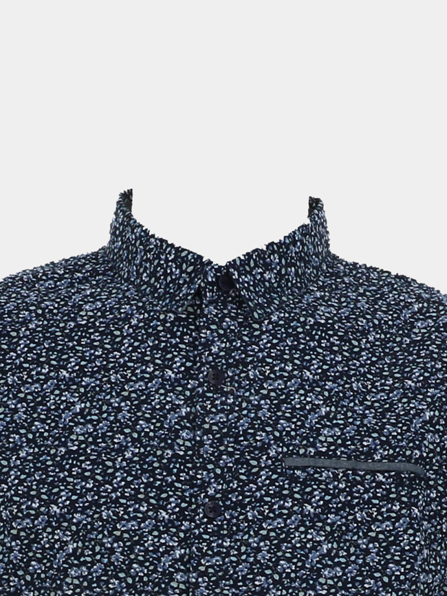 Chemise en popeline floral bleu marine homme - Rms 26