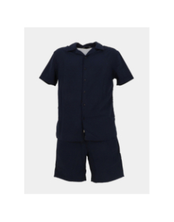 Ensemble chemise et bermuda bleu marine homme - Rms 26