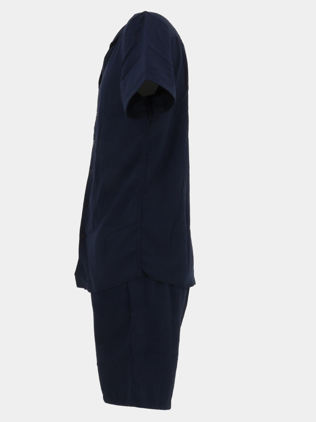 Ensemble chemise et bermuda bleu marine homme - Rms 26