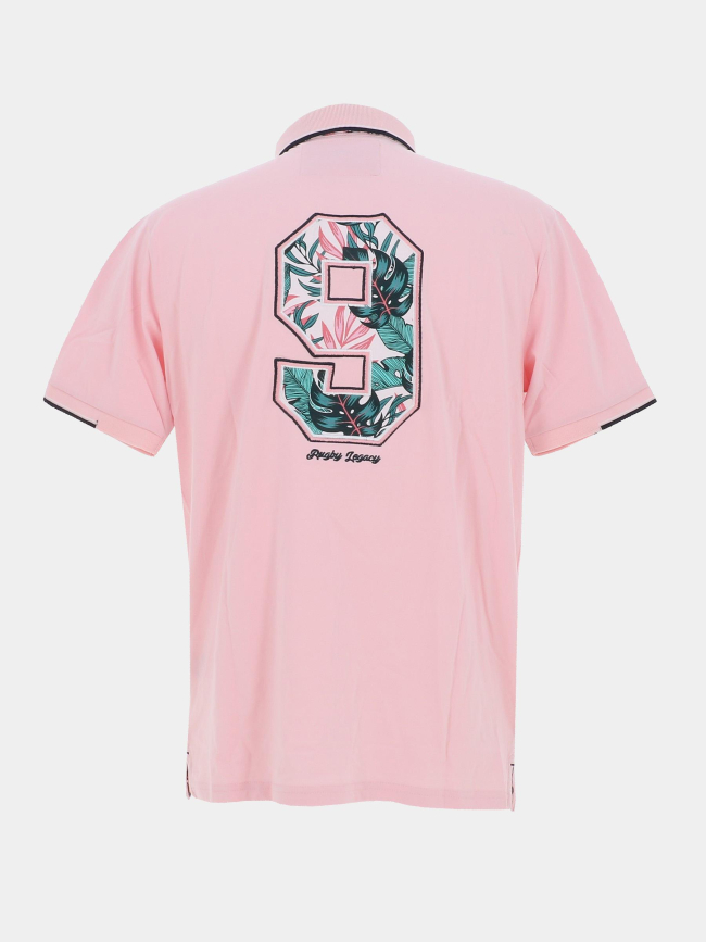 Polo à manches courtes patch aop floral rose homme - Union Black