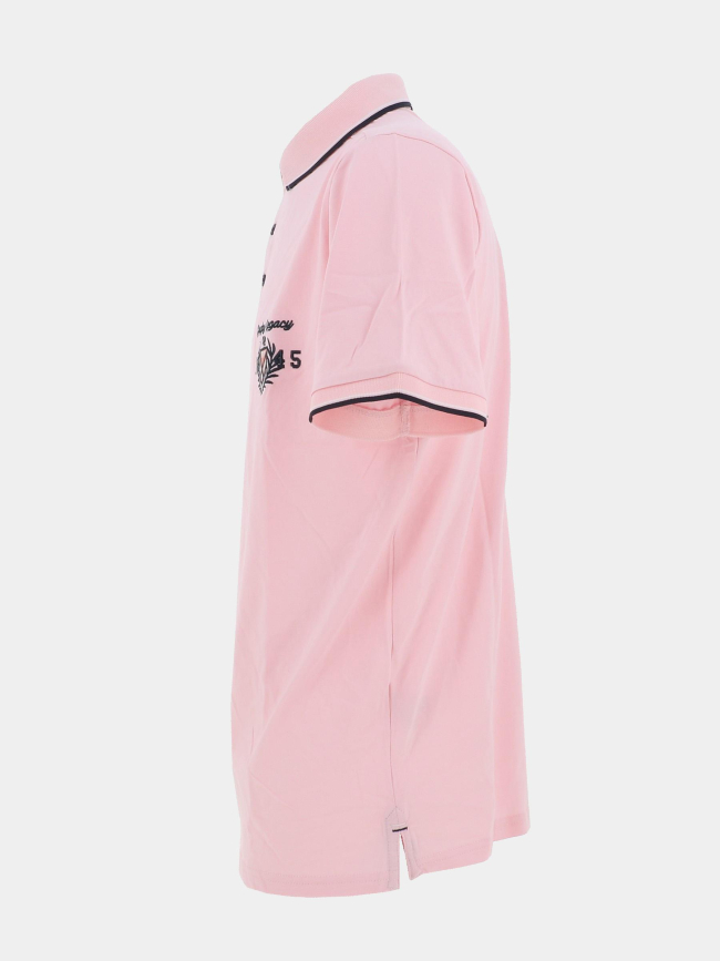 Polo à manches courtes patch aop floral rose homme - Union Black