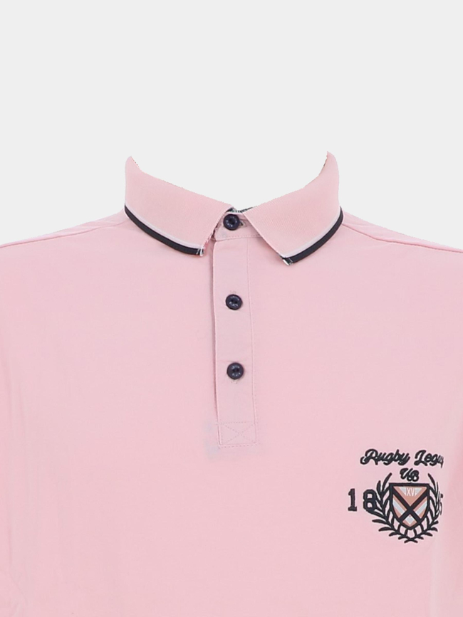 Polo à manches courtes patch aop floral rose homme - Union Black