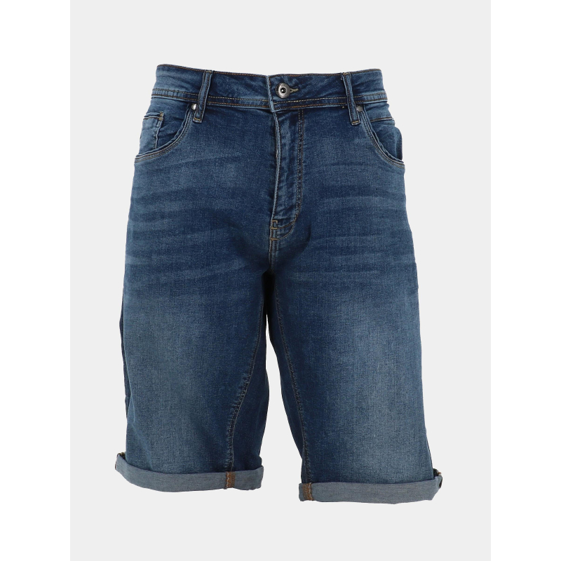 Bermuda jeans stone bleu marine homme - Rms 26