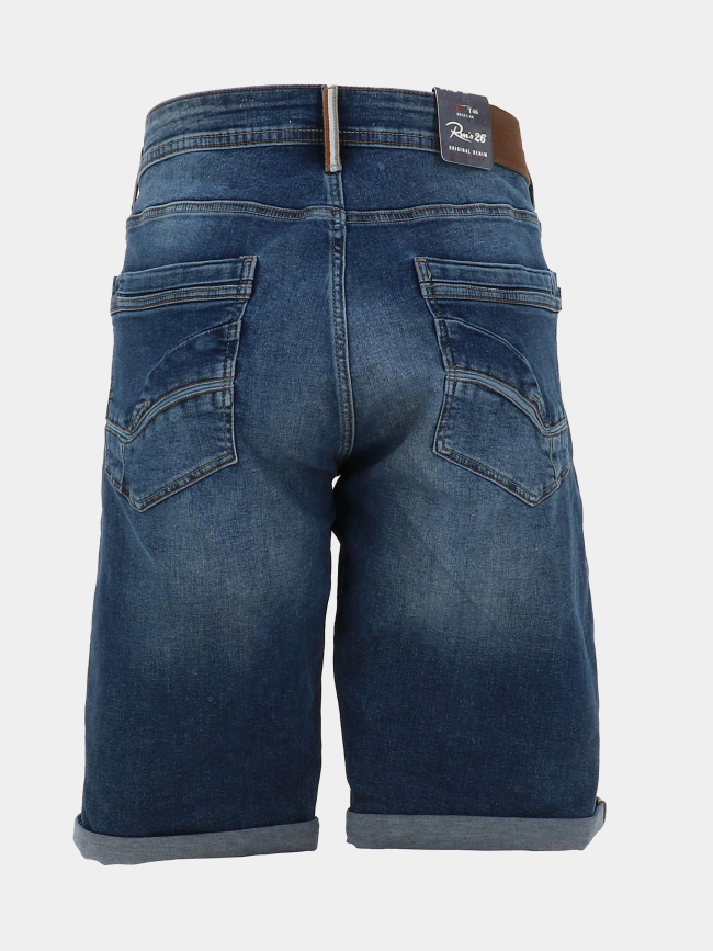 Bermuda jeans stone bleu marine homme - Rms 26