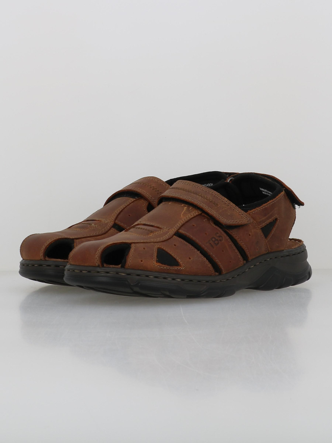 Sandales scratch fermées jocelin marron homme - Tbs