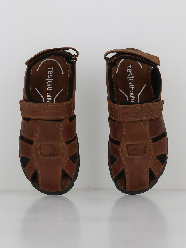 Sandales scratch fermées jocelin marron homme - Tbs