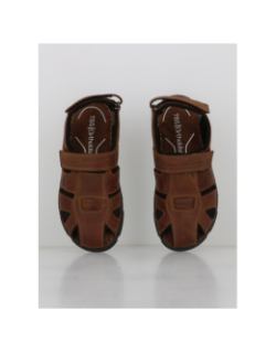Sandales scratch fermées jocelin marron homme - Tbs