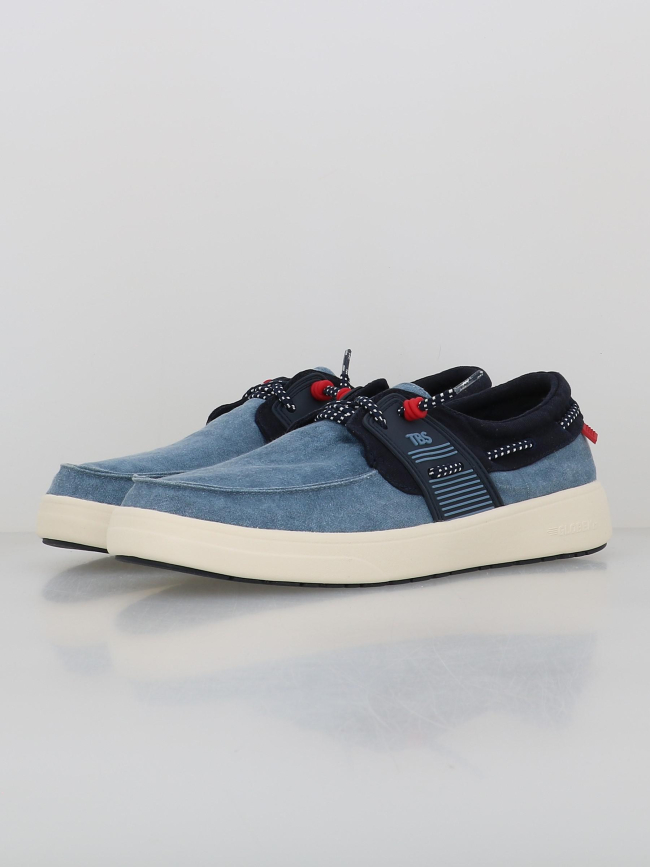 Chaussures bateaux en toile geoboat denim bleu homme - Tbs