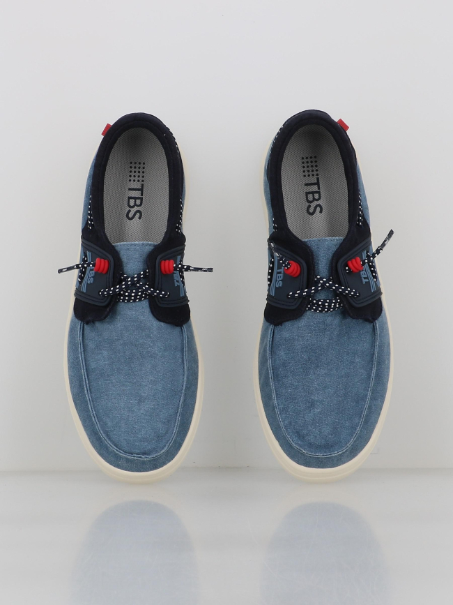 Chaussures bateaux en toile geoboat denim bleu homme - Tbs