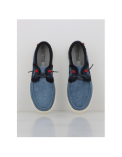 Chaussures bateaux en toile geoboat denim bleu homme - Tbs