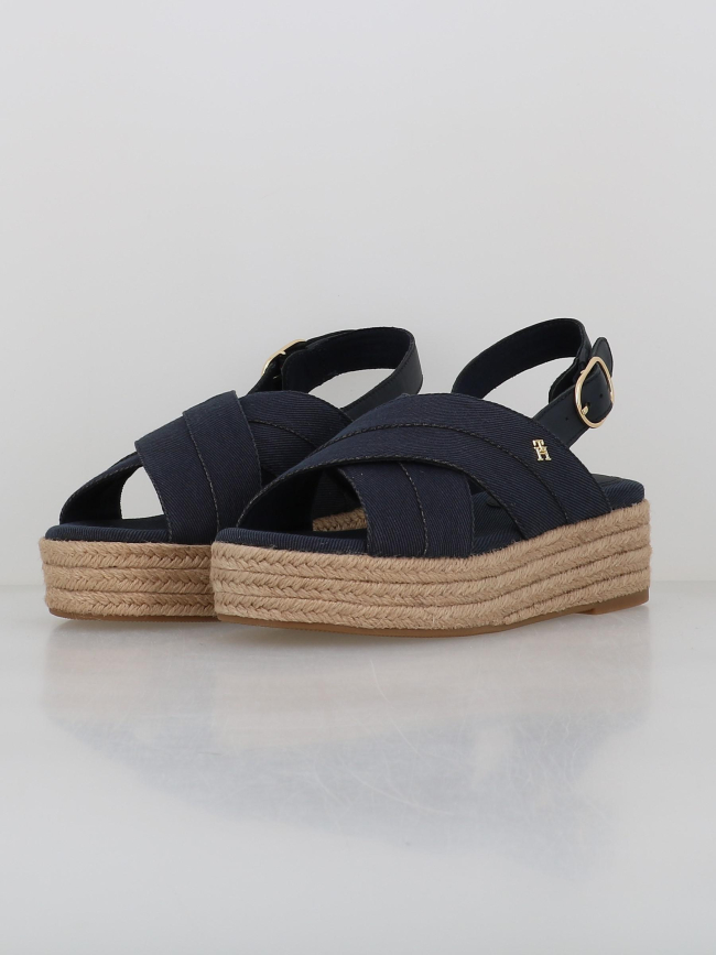 Sandales plateformes denim bleu femme - Tommy Hilfiger