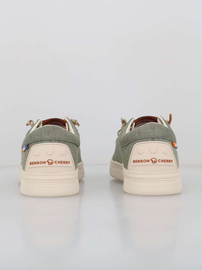 Mocassin en toile dusty kaki homme - Benson & Cherry