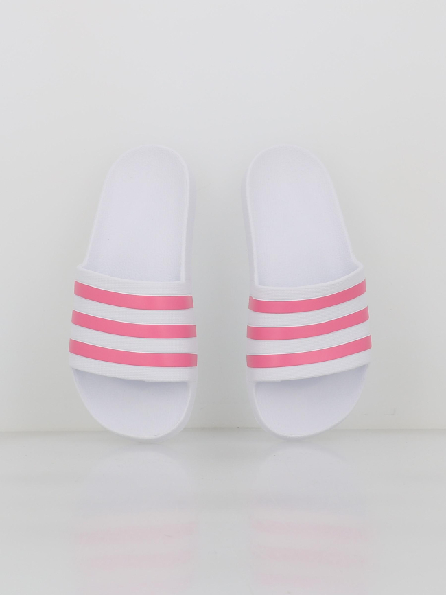 Claquettes adilette aqua blanc et rose femme - Adidas