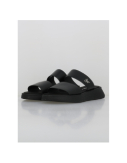 Sandales slide double strap noir femme - Calvin Klein