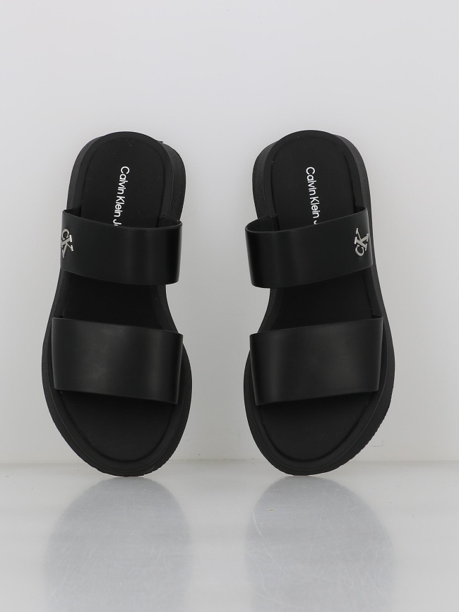 Sandales slide double strap noir femme - Calvin Klein