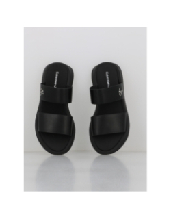 Sandales slide double strap noir femme - Calvin Klein