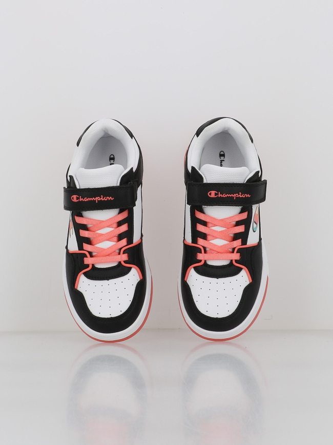 Baskets à scratch rd18 heritage noir blanc corail fille - Champion
