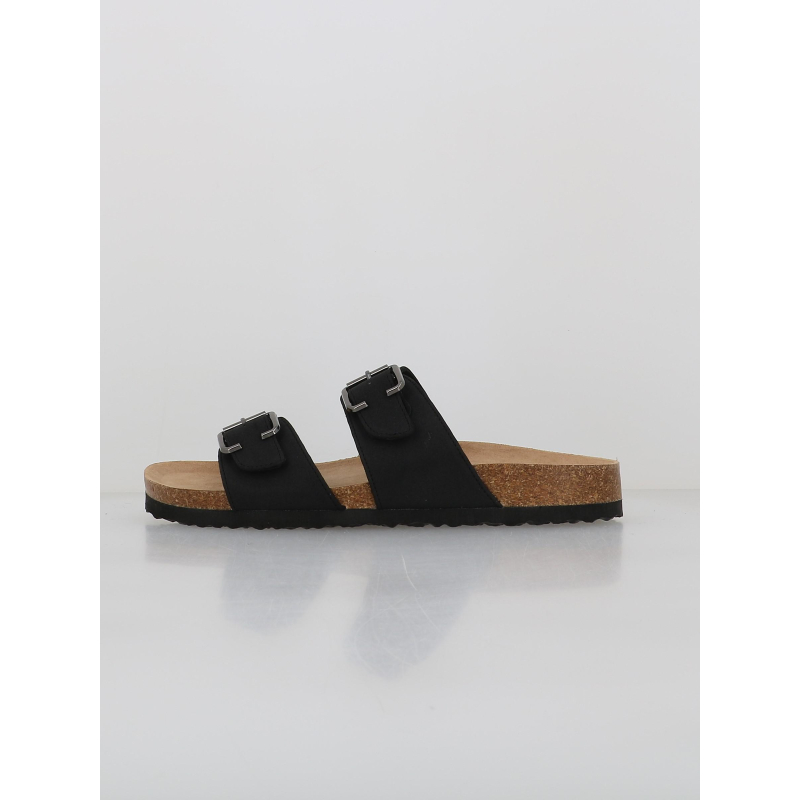 Sandales double bride maxi noir femme - Only