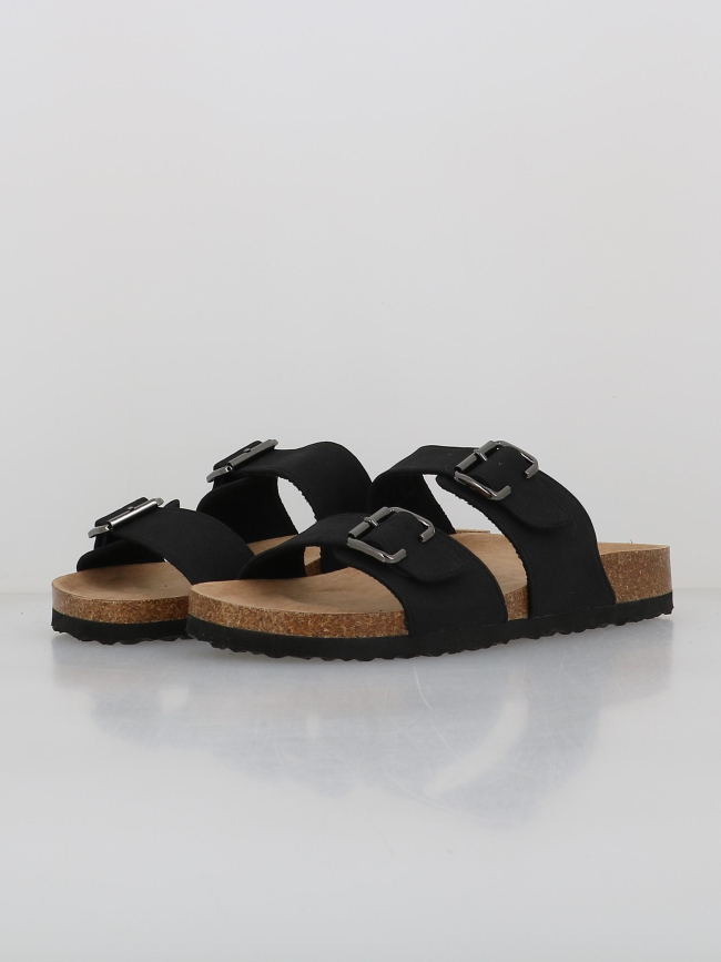 Sandales double bride maxi noir femme - Only